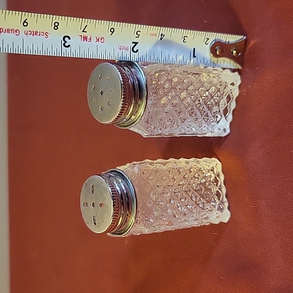 Vintage Crystal Glass Sterling Top Salt & Pepper Shakers - Picture 5 of 6